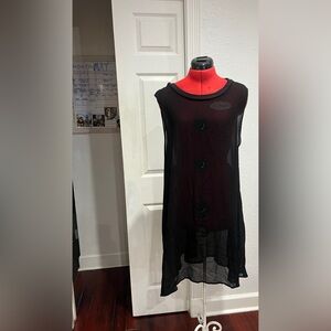 LACAUSA Black Sleeveless Boxy Blouse